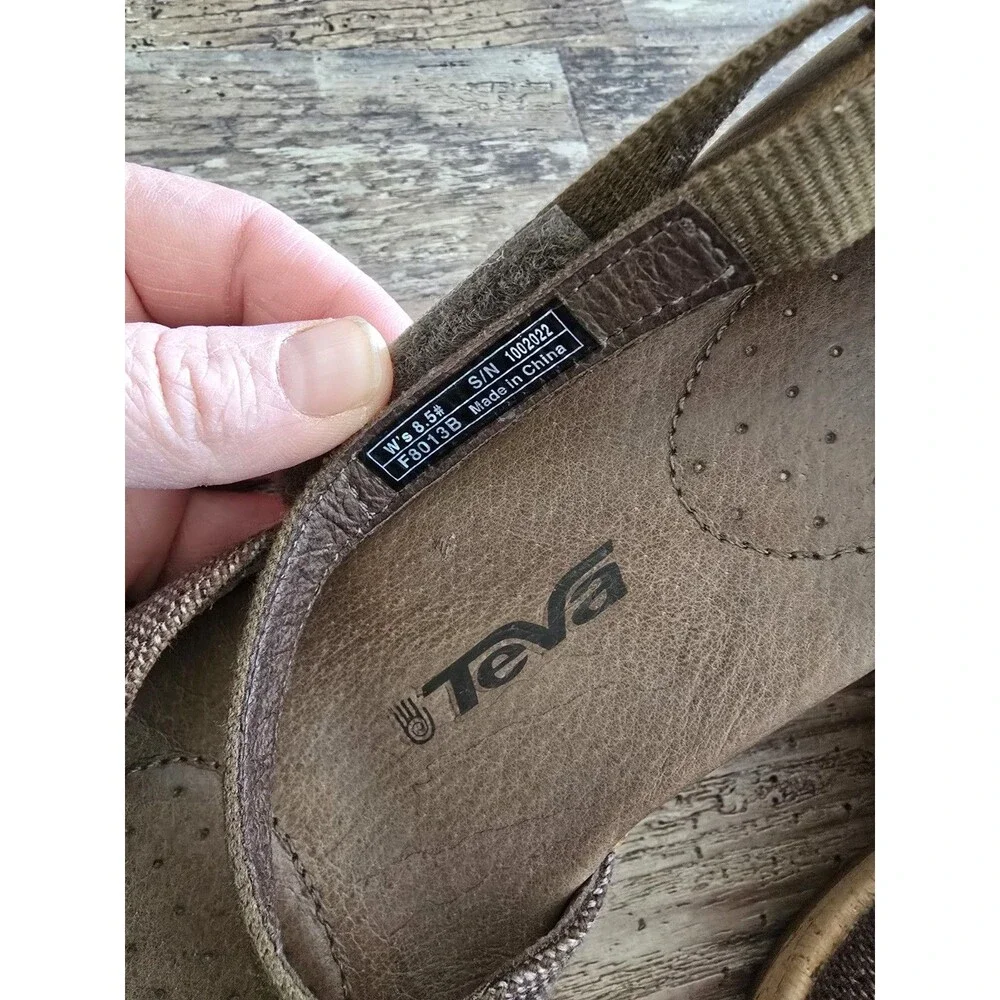 TEVA RIVIERA WEDGE MARY JANES BROWN CLOSED TOE SANDALS SHOES US 8.5 WOMENS